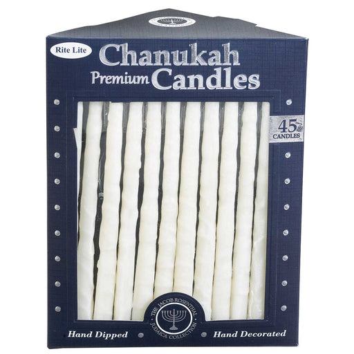 Chanukah Candles - Frosted White on White - Lockwood Shop - Rite Lite LTD