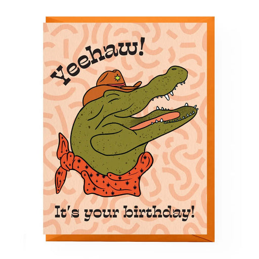 Cowboy Gator Birthday Card - Lockwood Shop - Boss Dotty Paper Co