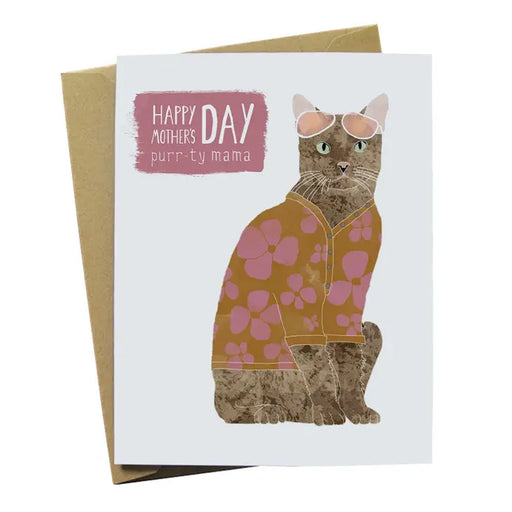 Purr-ty Mama Cat Greeting Card - Lockwood Shop - Paper Wolf