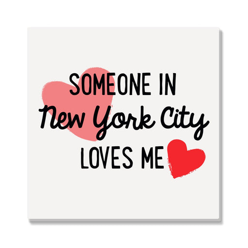 Someone in NYC Loves Me Coaster- Pink & Red - Lockwood Shop - Rock Scissor Paper
