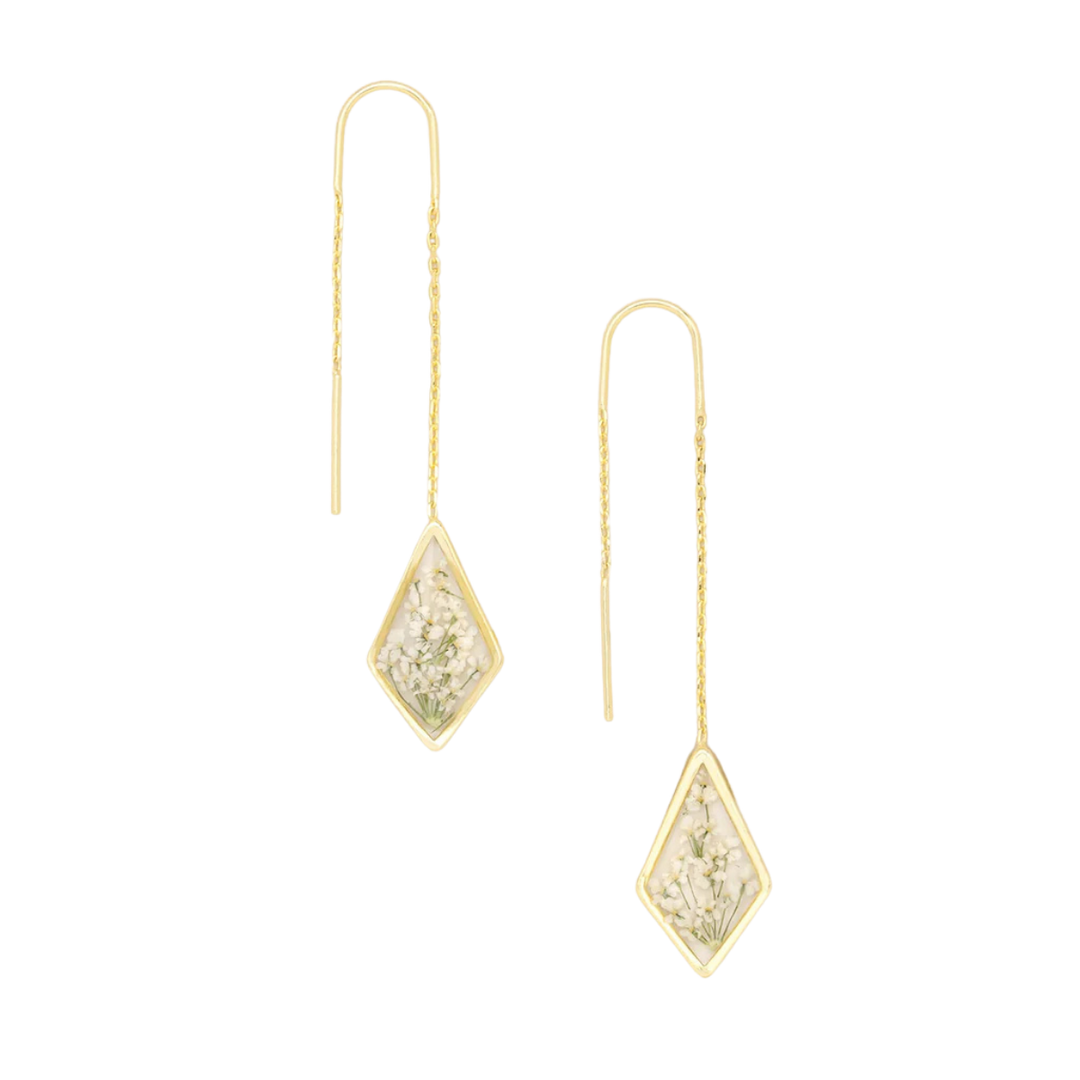 Pressed Flower Thread Earring