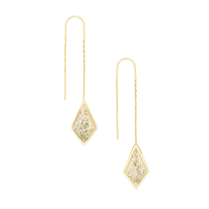 Pressed Flower Thread Earring
