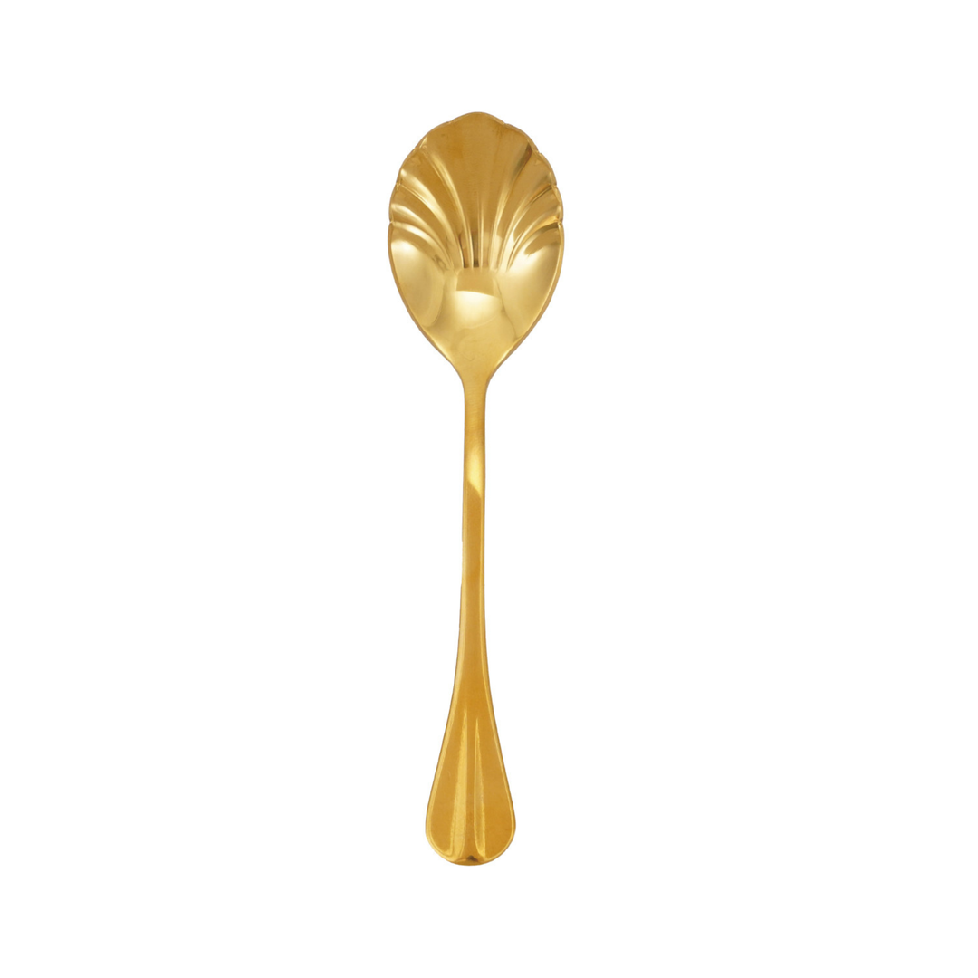 Shell Shaped Spoon, Gold Finish
