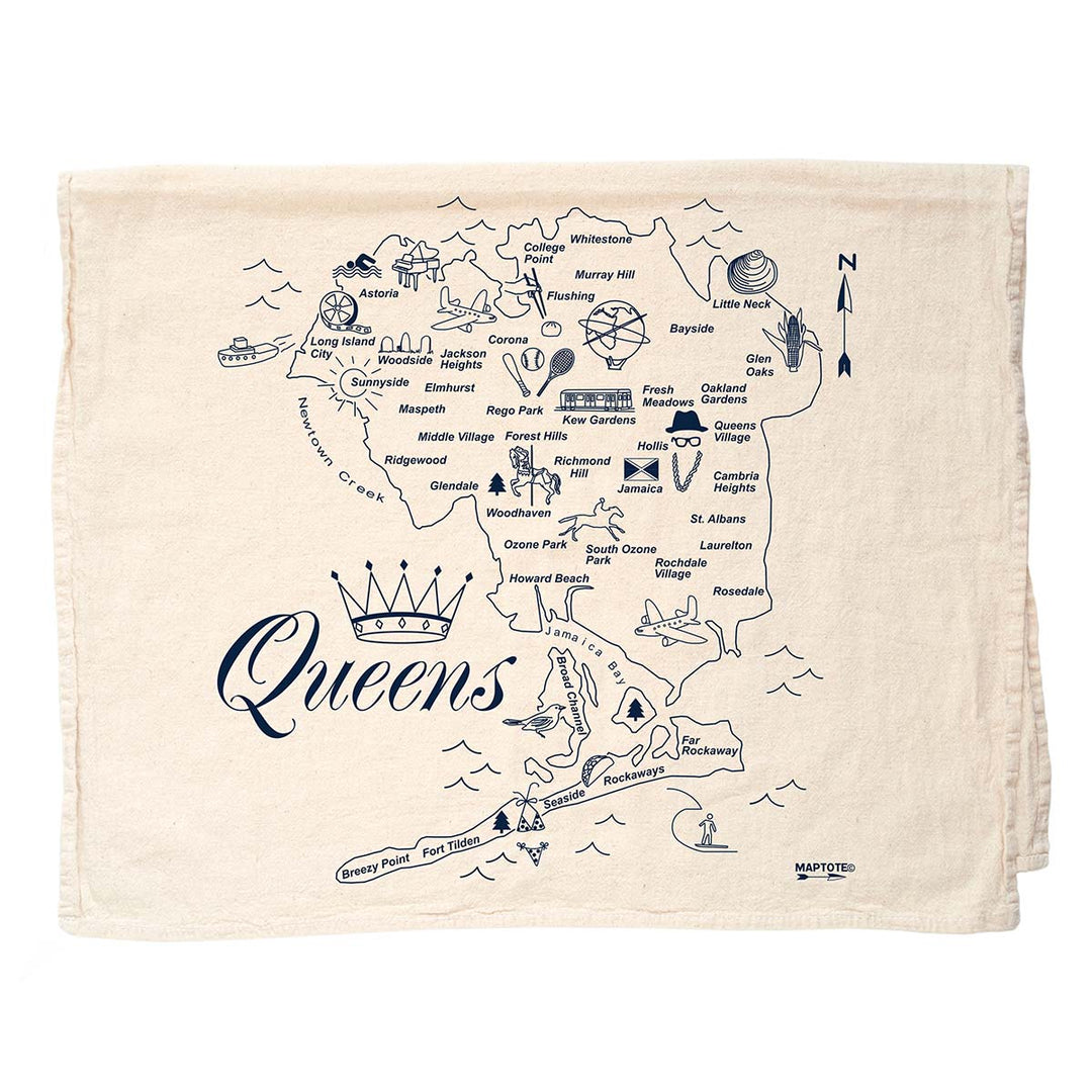 Queens Map Dish Towel