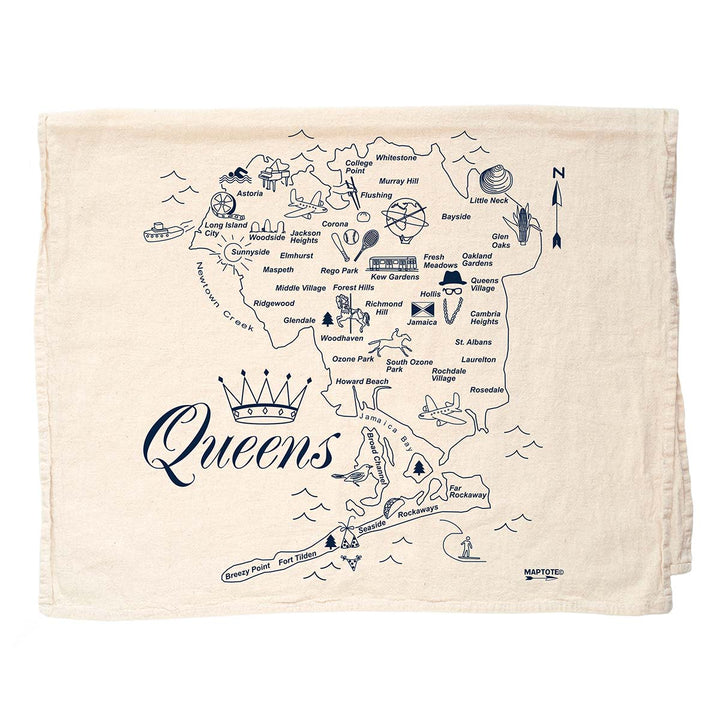 Queens Map Dish Towel