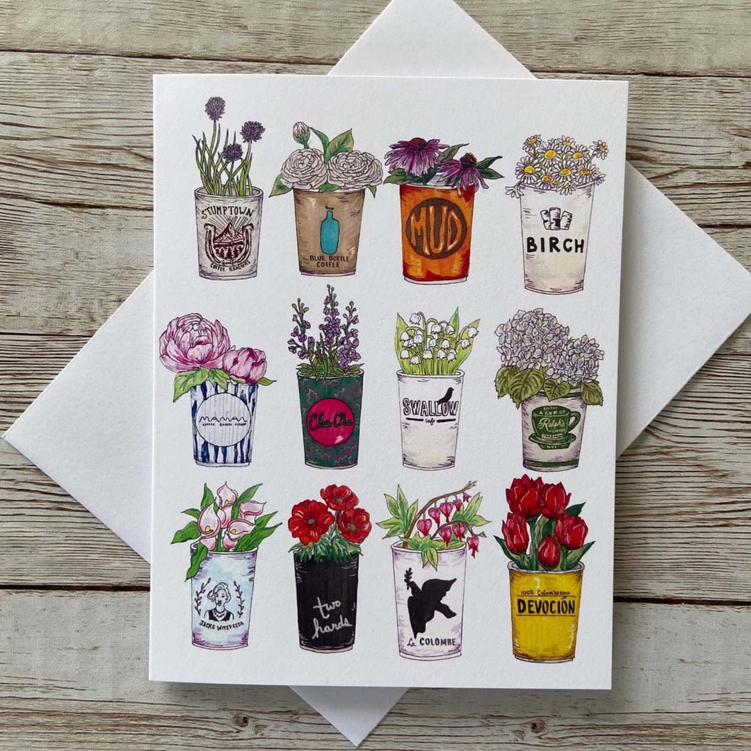 NYC Coffee Cups Greeting Card