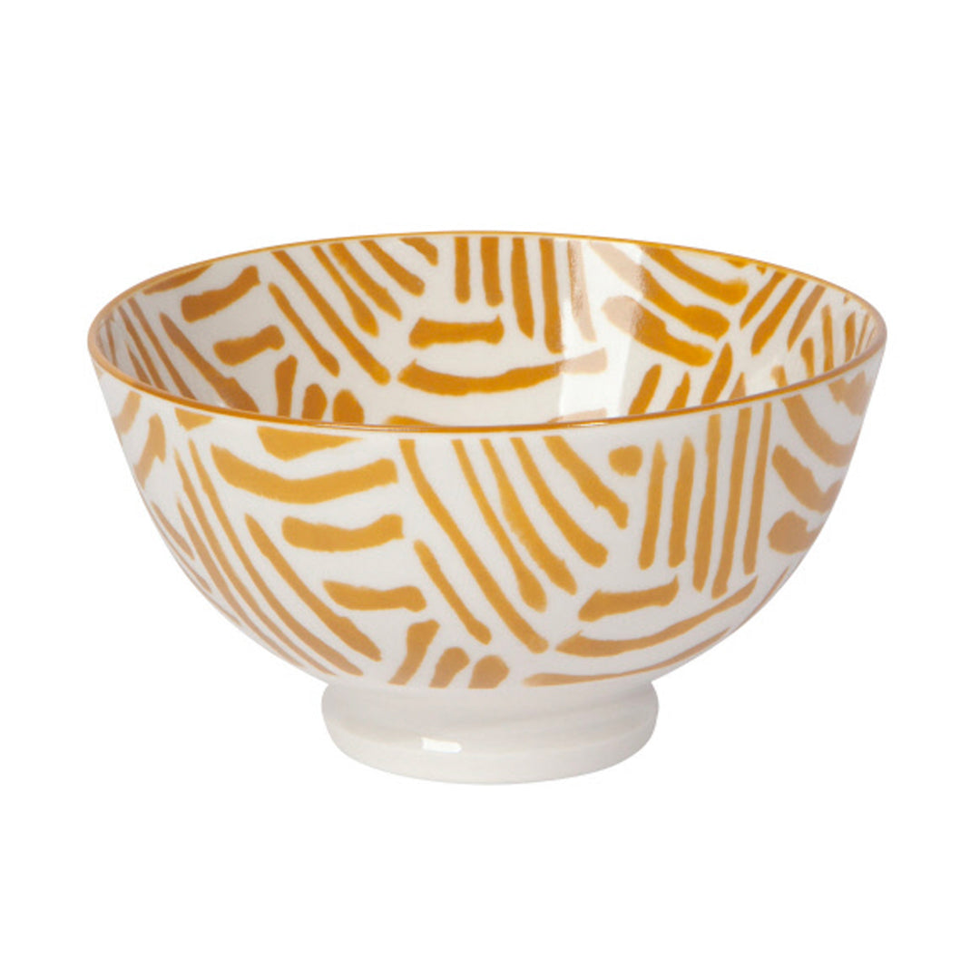 Stamped 4" Bowl - Ochre Lines