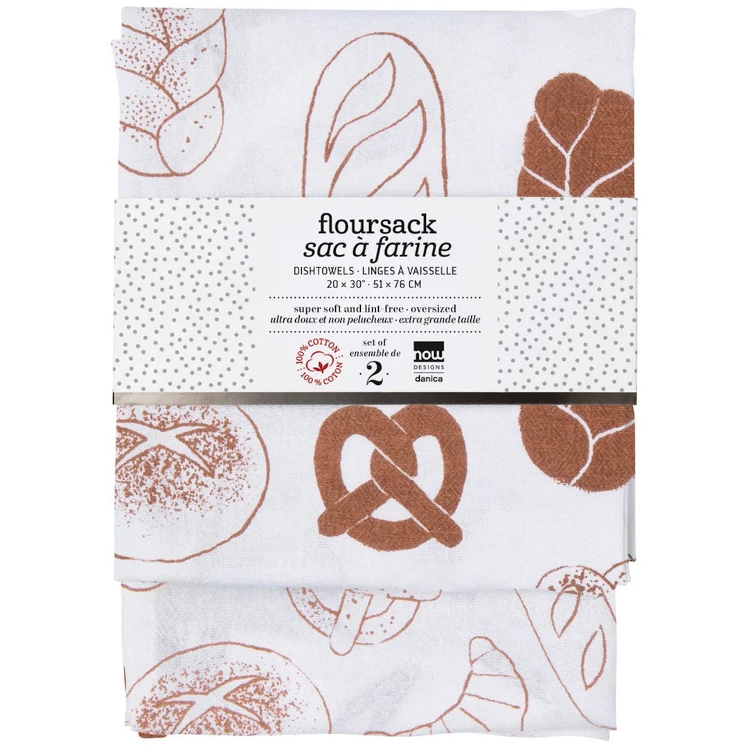 Boulangerie-Chestnut Printed Floursack Dishtowel