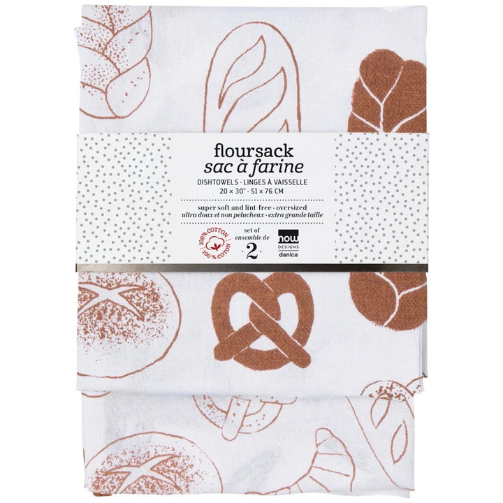Boulangerie-Chestnut Printed Floursack Dishtowel