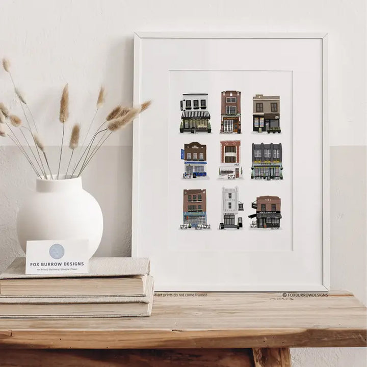 Astoria Shop Fronts 8"x10" Print with Matboard Frame