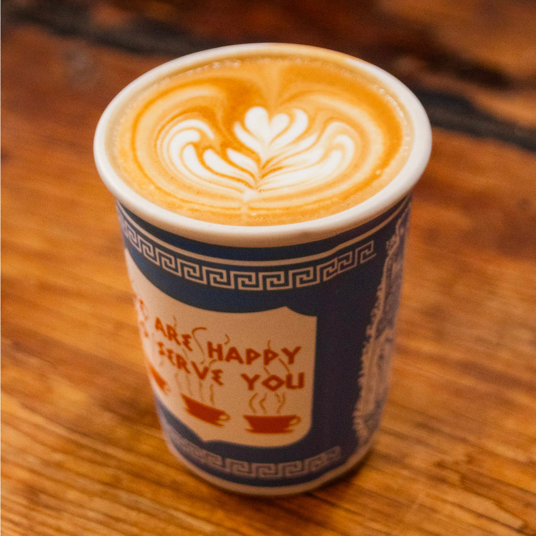 "We Are Happy To Serve You" Espresso Cup
