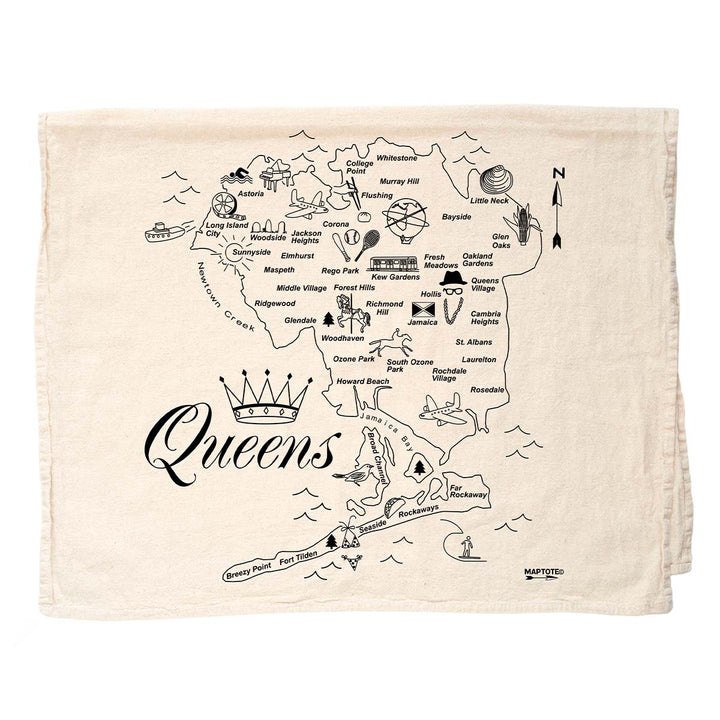Queens Map Dish Towel
