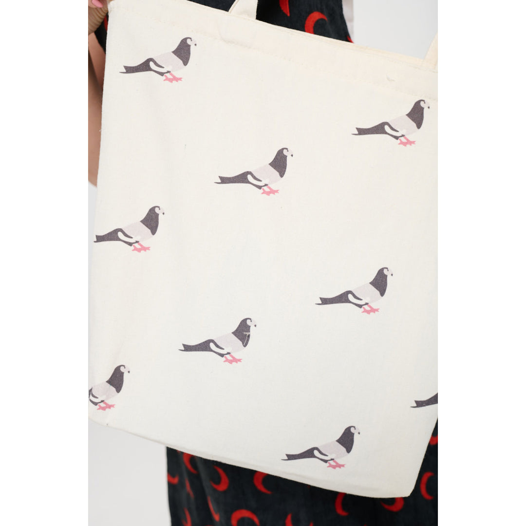 Pigeon Print Tote Bag