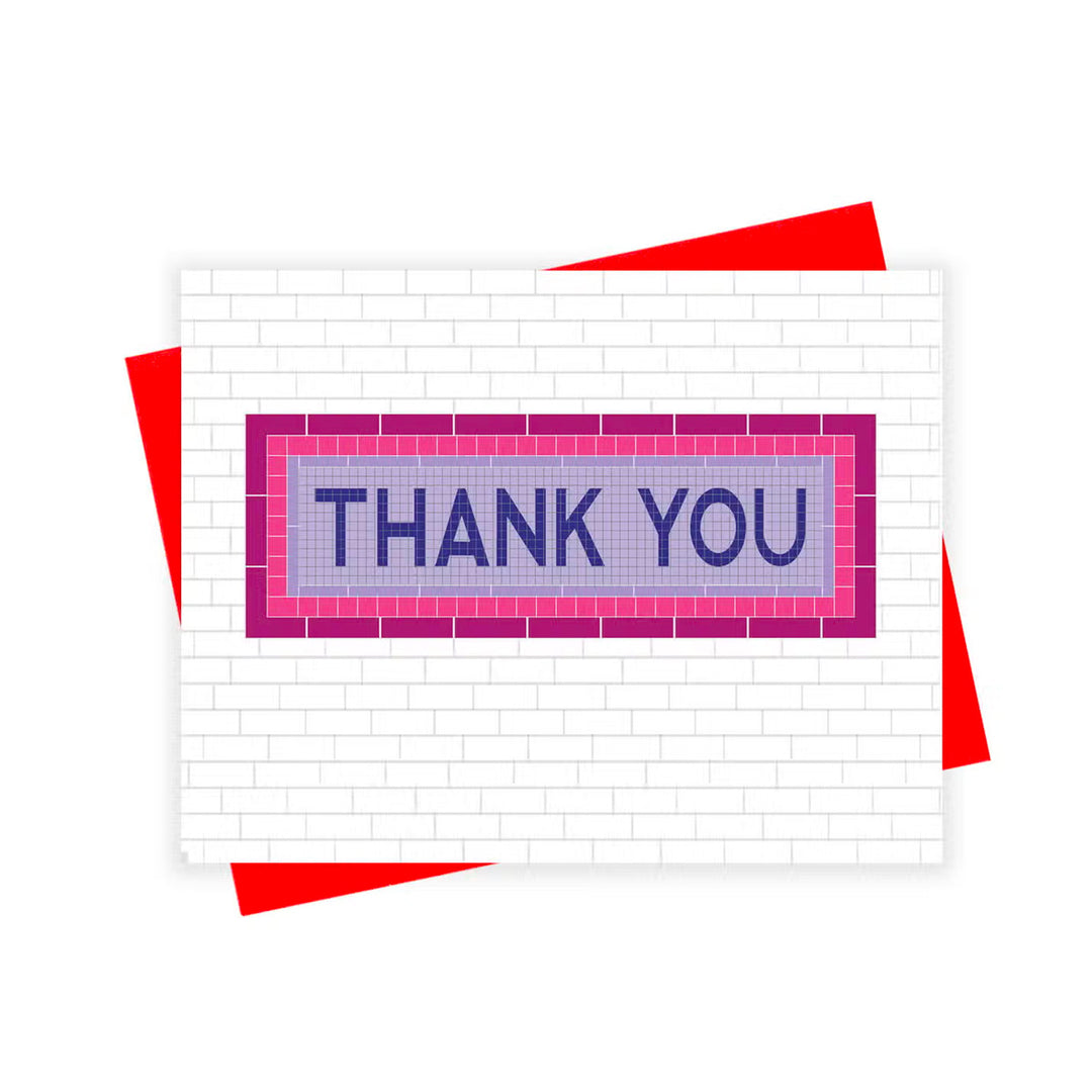 Subway Tile Thank You Greeting Card