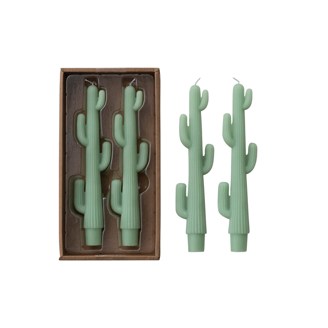 Unscented Cactus Shaped Taper Candles in Box