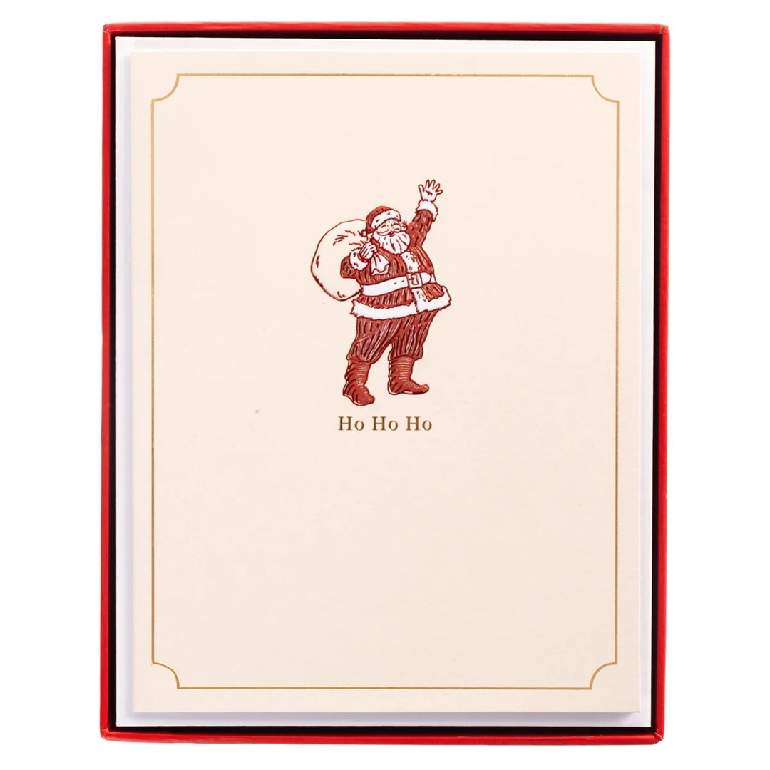 Foil Embossed Santa Cards - Box/ 15