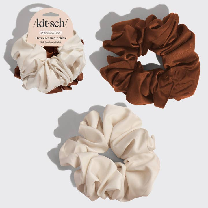 Black &amp; Chocolate Oversized Scrunchies