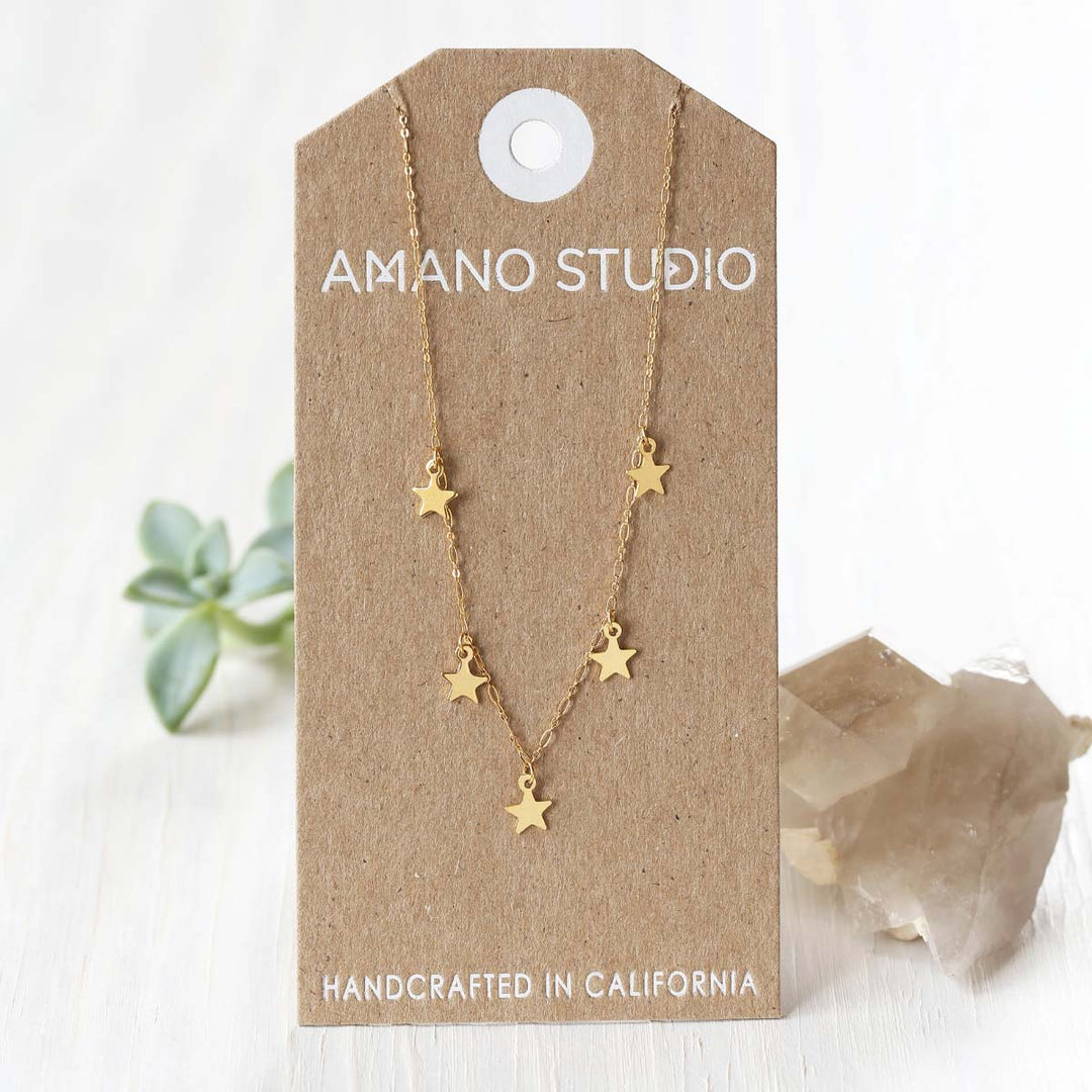 Five Charm Necklace - Stars