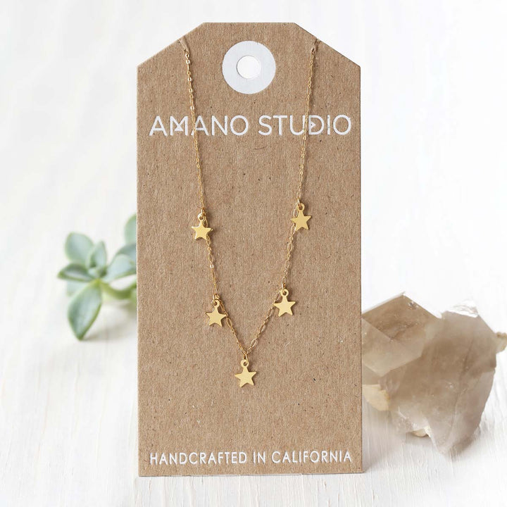Five Charm Necklace - Stars