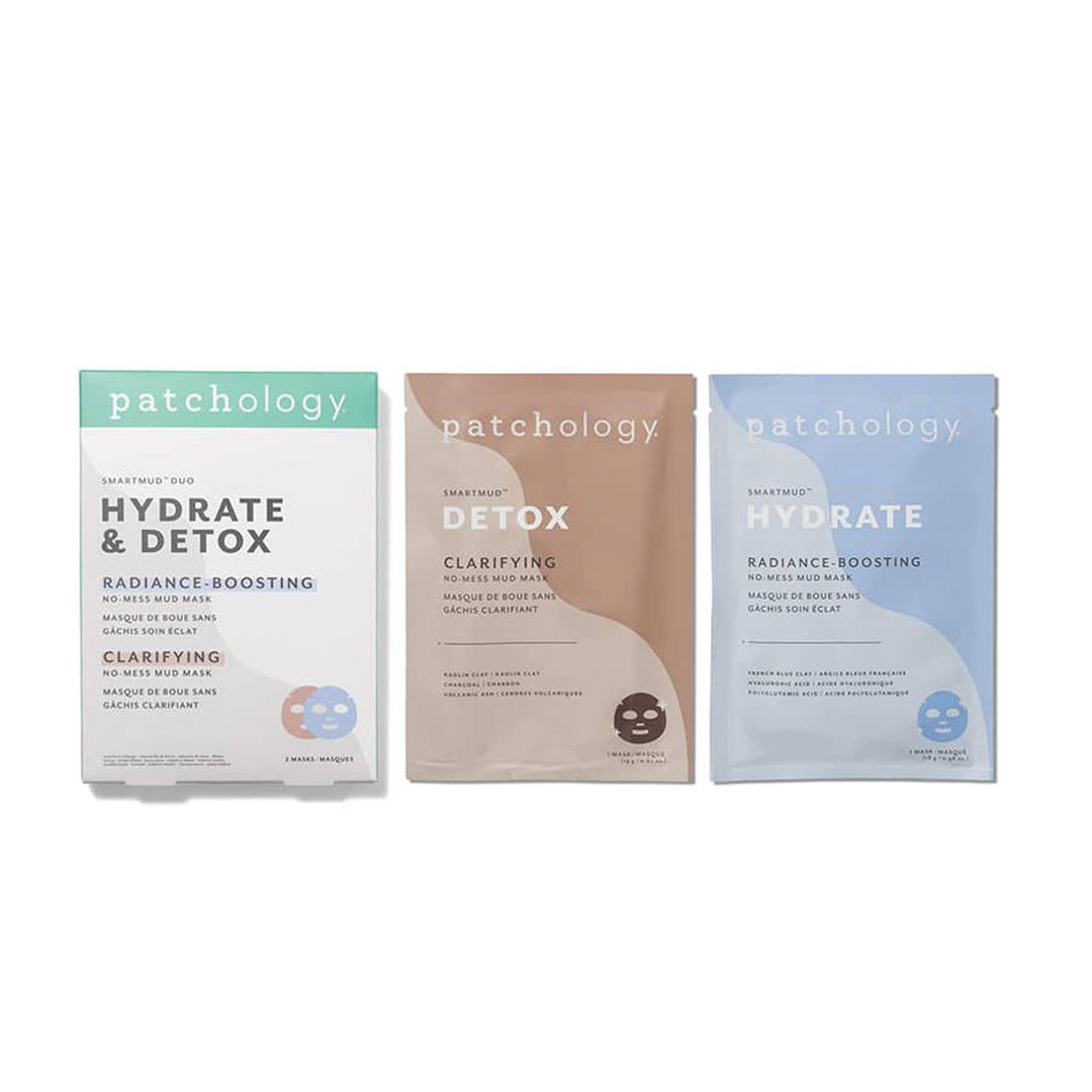 SmartMud No Mess Mud Masques: Detox &amp; Hydrate Sheet Mask Duo