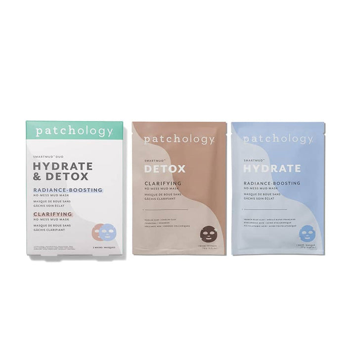 SmartMud No Mess Mud Masques: Detox &amp; Hydrate Sheet Mask Duo