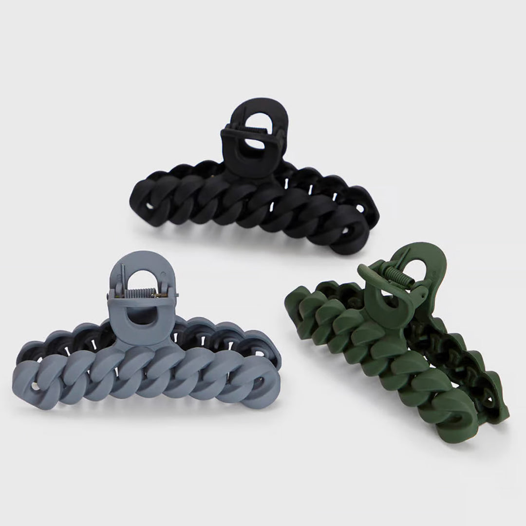 Eco-Friendly Chain Claw Clip - Black/ Moss Assorted