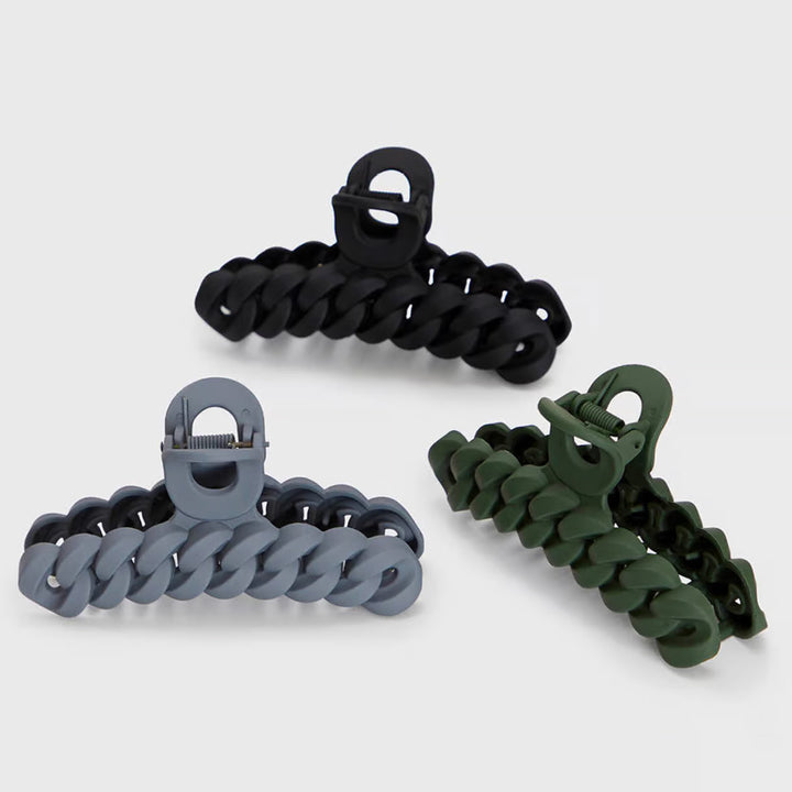 Eco-Friendly Chain Claw Clip - Black/ Moss Assorted