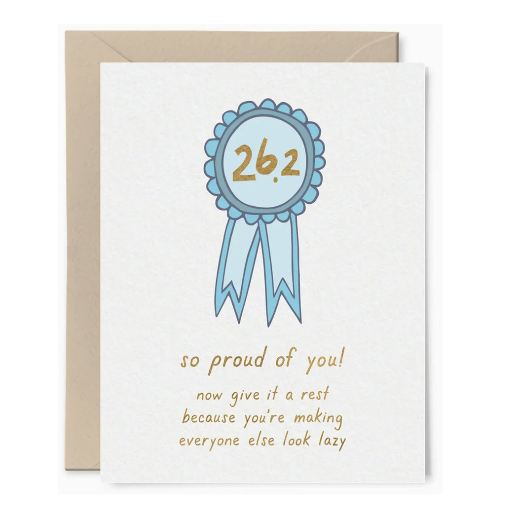 26.2 Marathon Ribbon Greeting Card - Lockwood Shop - Tiny Hooray