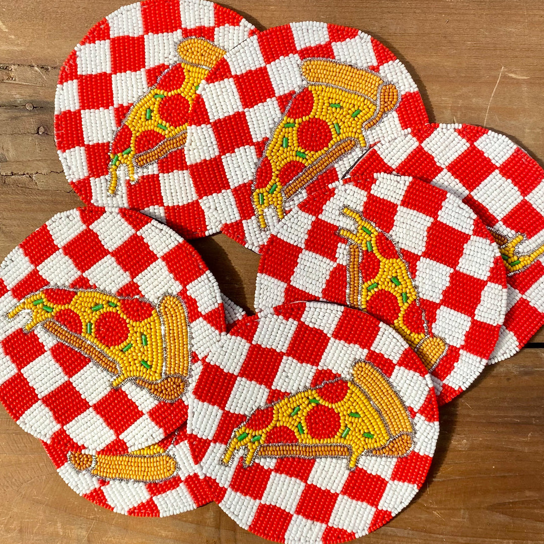 Checkered Slice Beaded Coaster