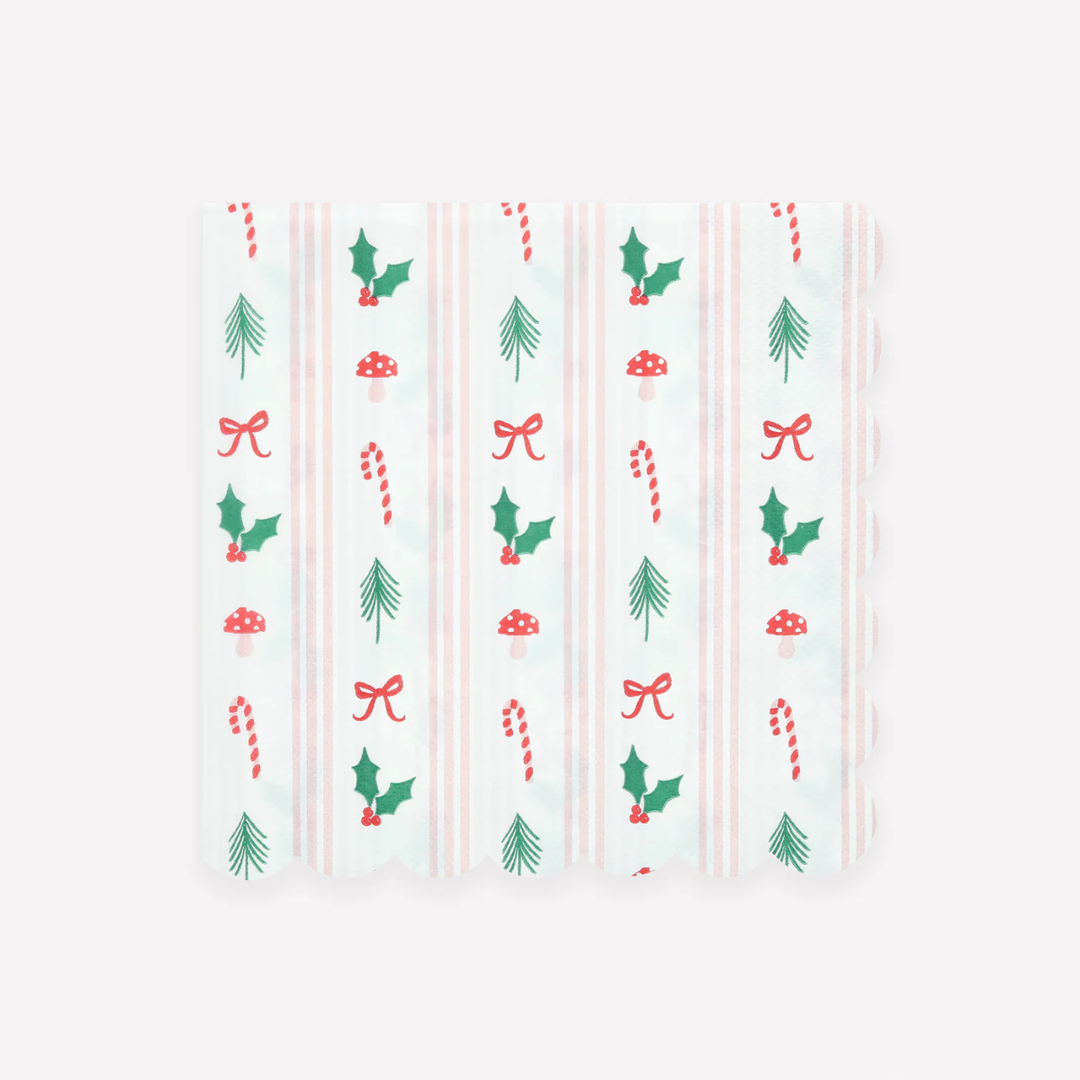 Festive Icon Stripes Lg Napkins