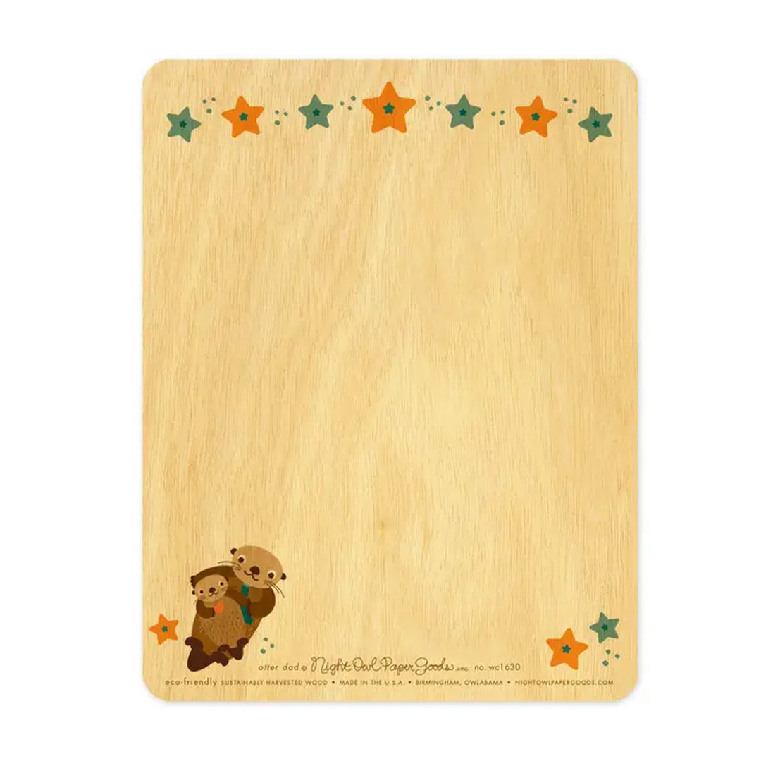 Otter Dad Wood Greeting Card