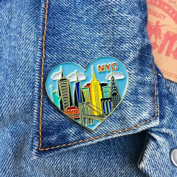 NYC Skyline Heart Enamel Pin