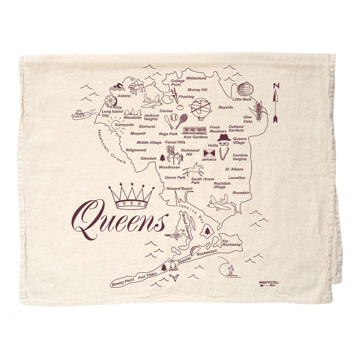 Queens Map Dish Towel