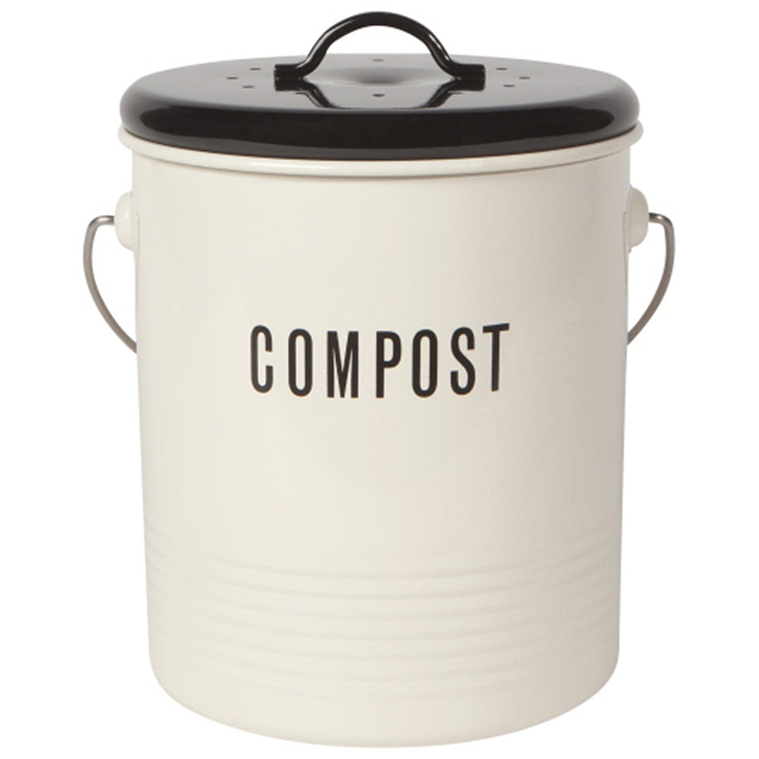 Compost Bin in Vintage White