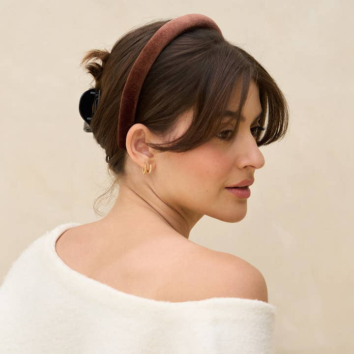 Black/Choco Satin &amp; Velvet Headbands