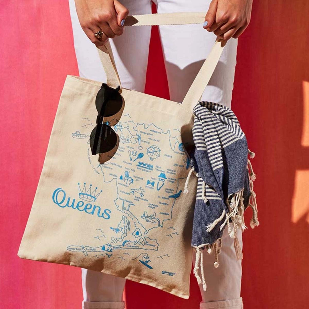 Queens Map Grocery tote
