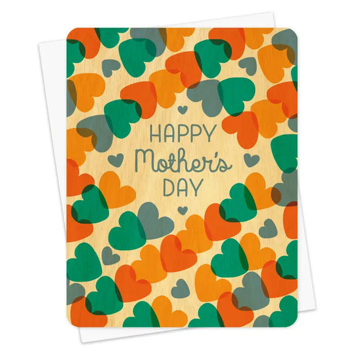 Mother Hearts Wood Greeting Card