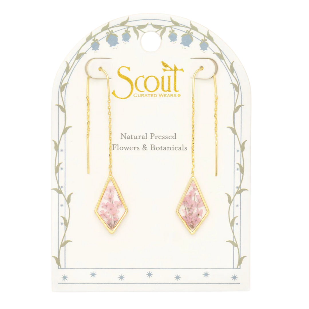 Pressed Flower Thread Earring