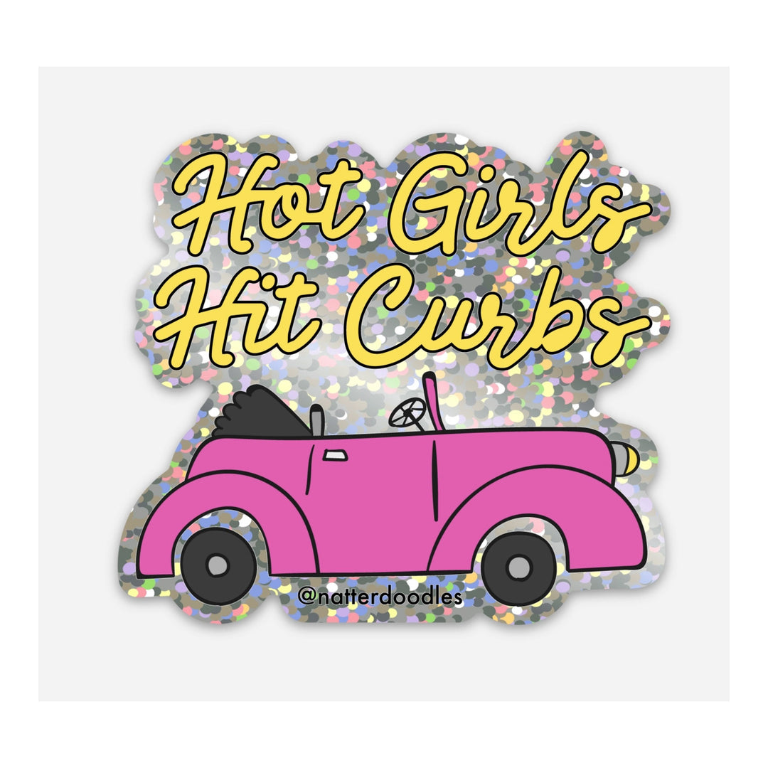 Hot Girls Hit Curbs Sticker