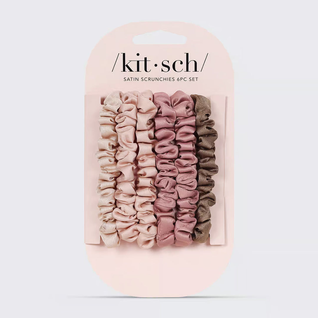 Ultra Petite Satin Scrunchies 6pc - Terracotta