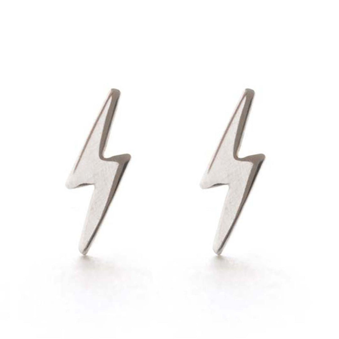 Silver Amano Studs - Lightning Bolt Studs