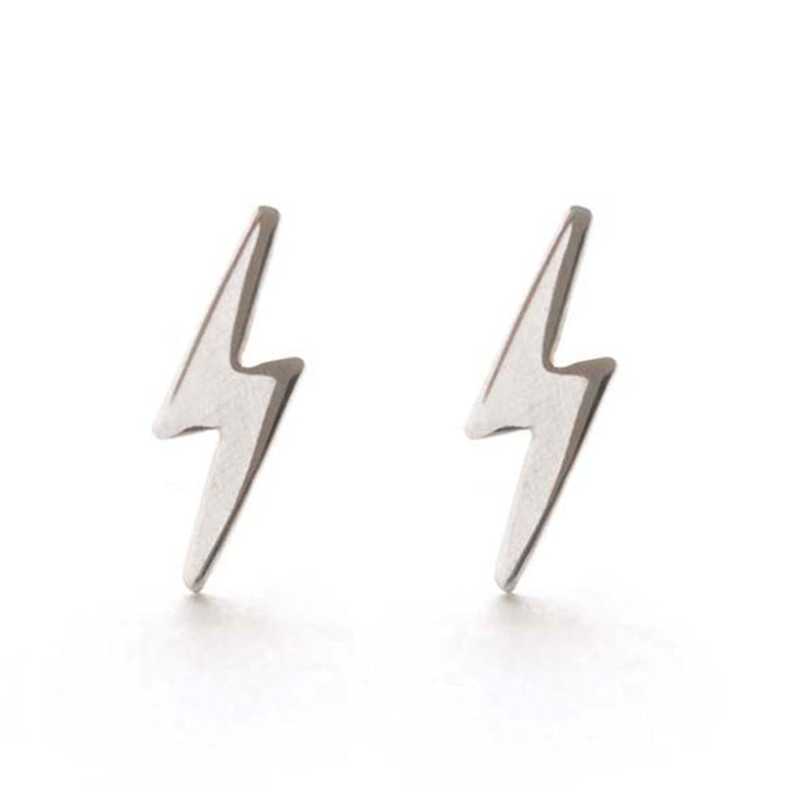 Silver Amano Studs - Lightning Bolt Studs
