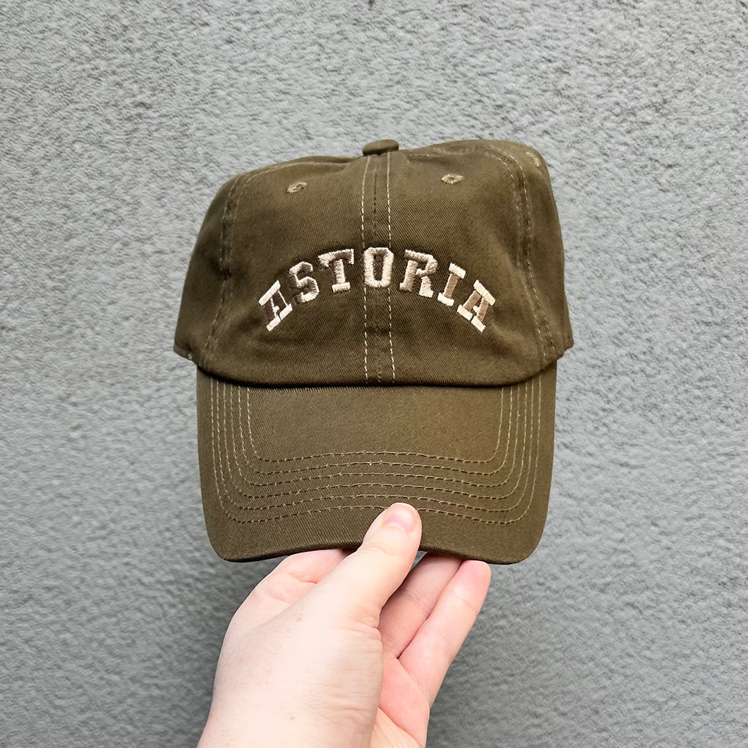 Astoria Arch Hat- Olive w/ Beige Thread