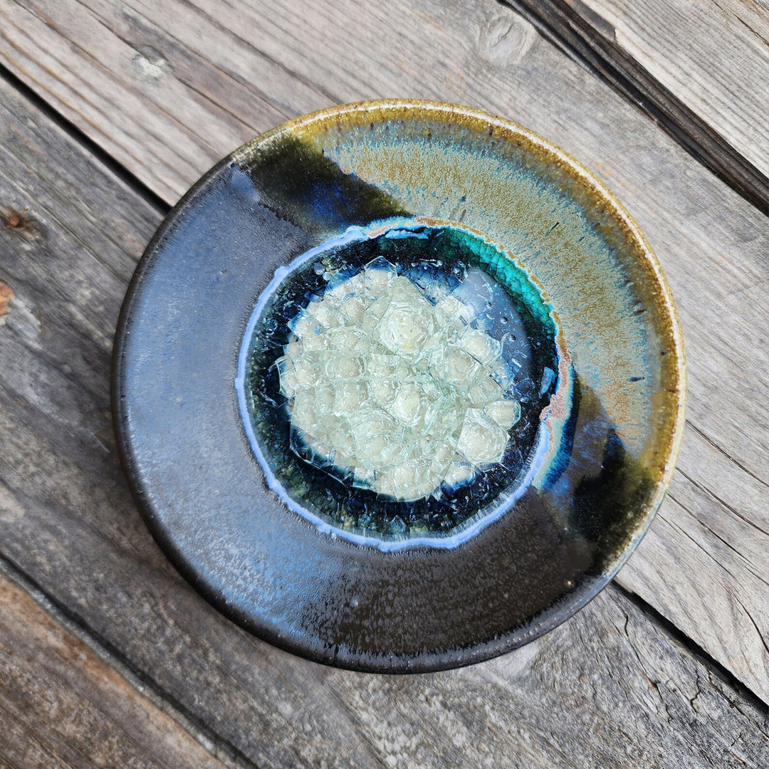 Cracked Glass Wasabi Dipping Bowl