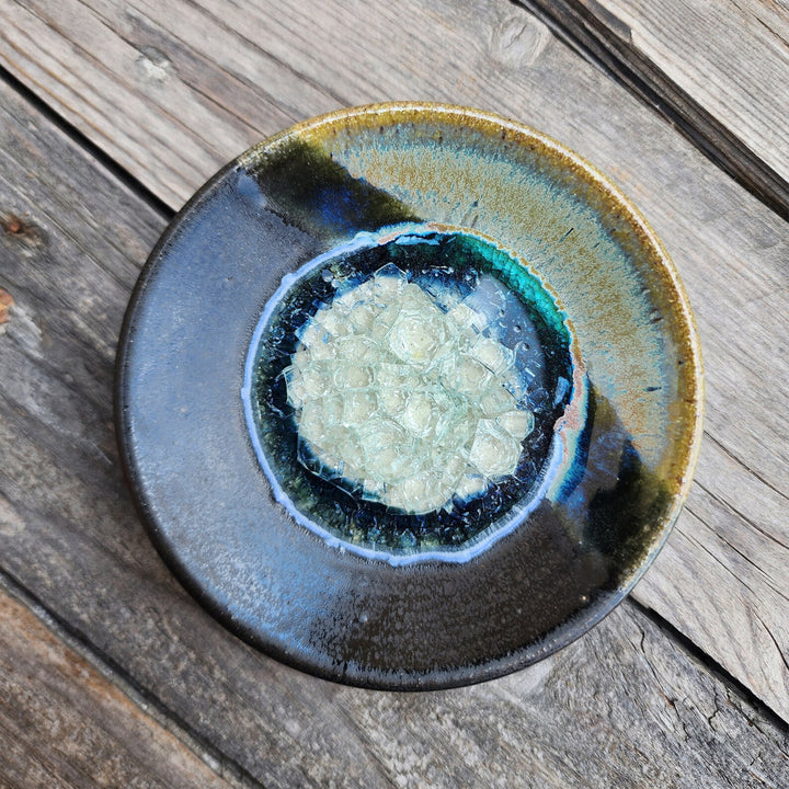 Cracked Glass Wasabi Dipping Bowl