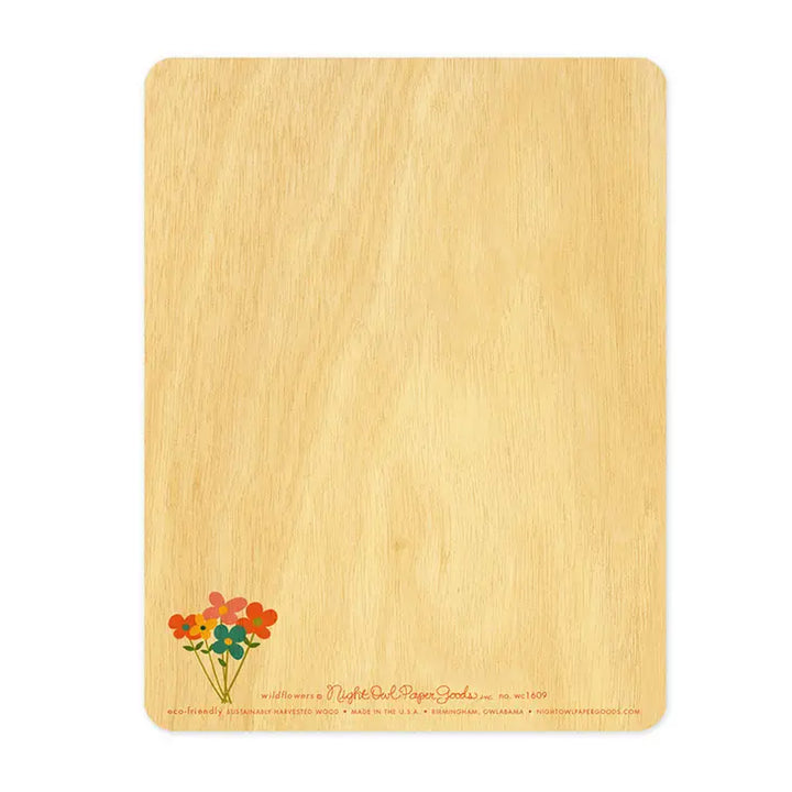 Mom Wildflowers Wood Greeting Card