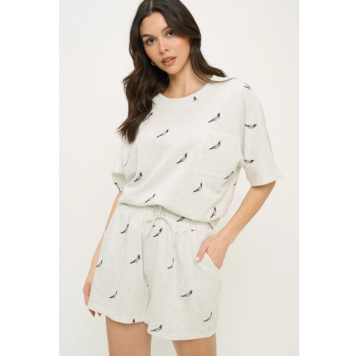 All Over Pigeon Relax Fit Tee