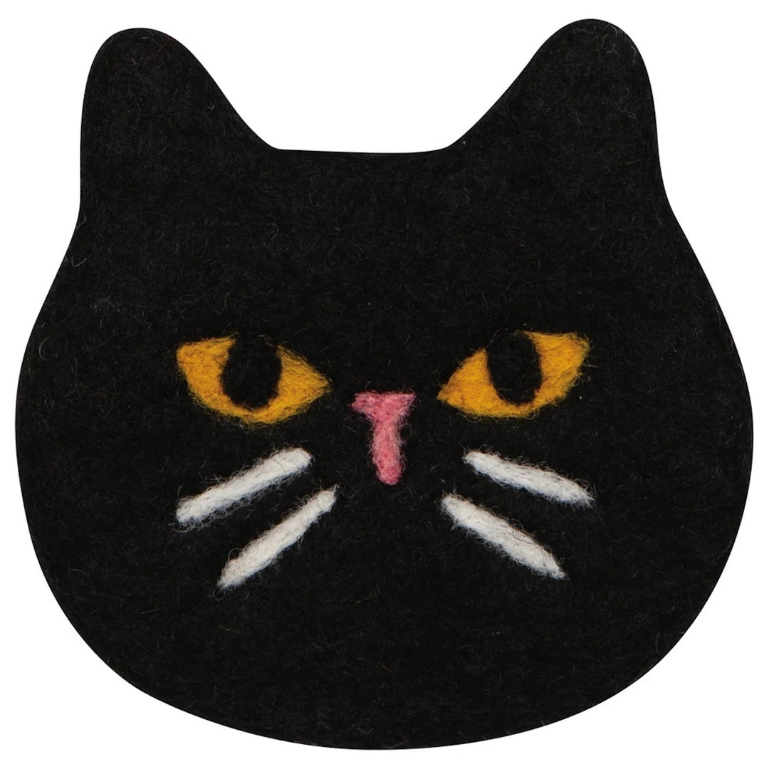 Black Cat Felt Coaster