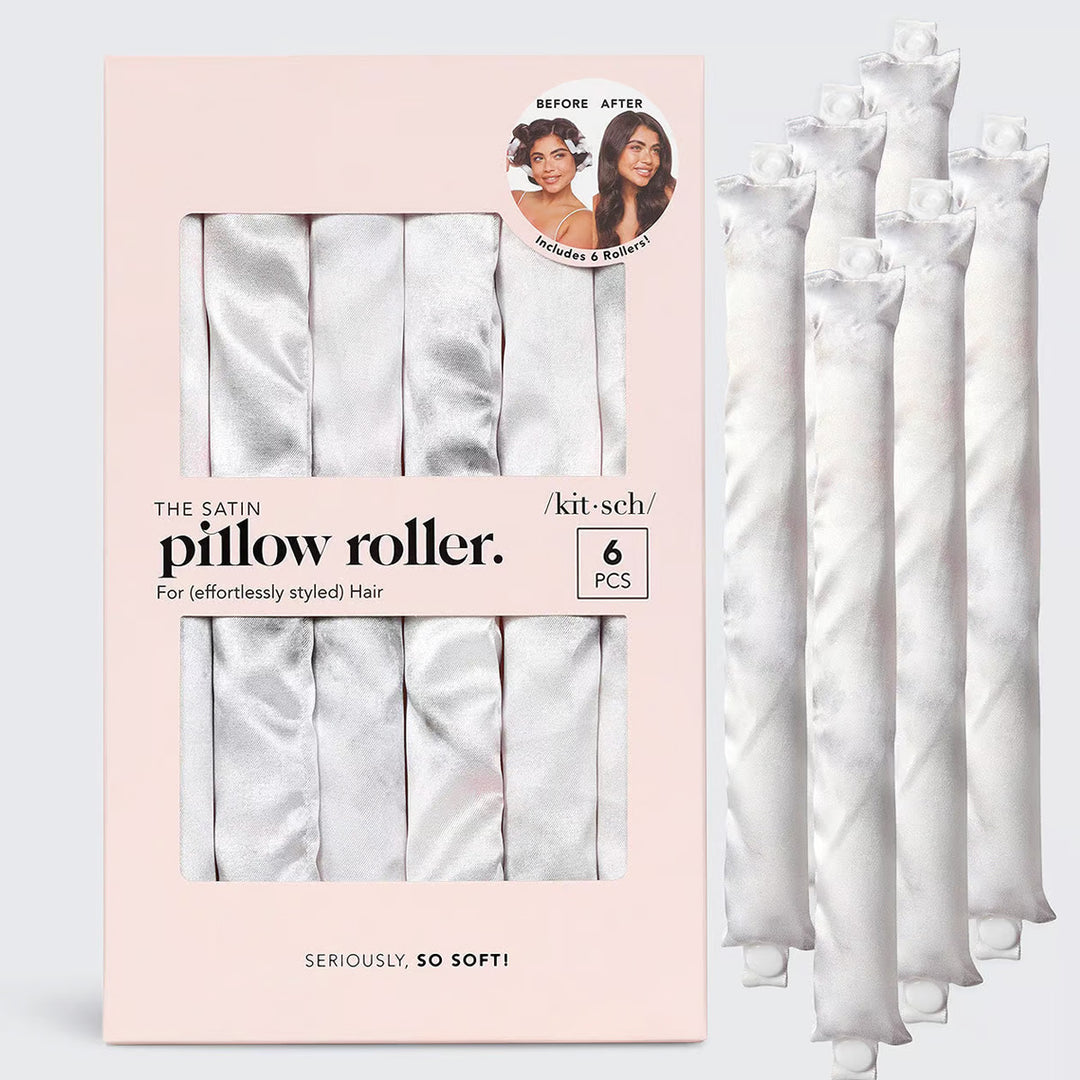 Satin Heatless Pillow Rollers- Soft Marble