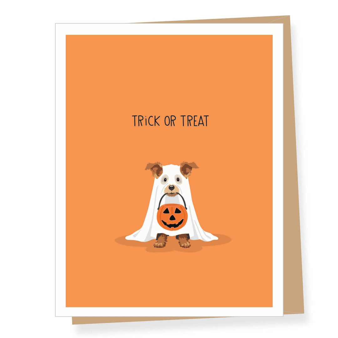 Trick or Treat Dog Halloween Card